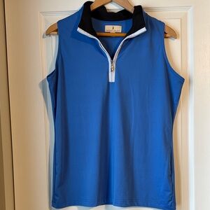 Cobalt blue Sleeveless golf Top with Owl Zipper